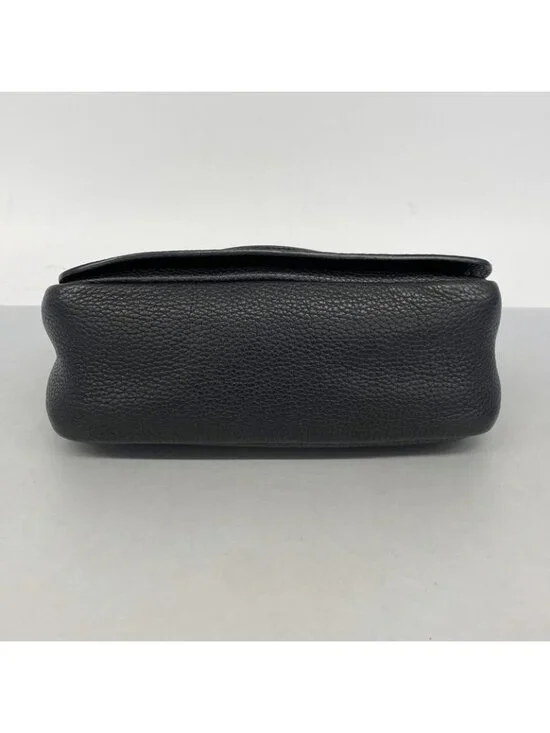 Prada Shoulder Bag Leather Black Silver - Picture 3 of 10